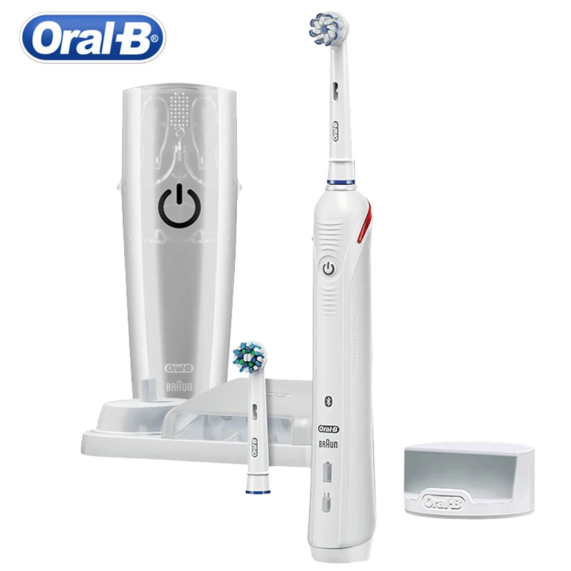 Oral B-cepillo de dientes eléctrico sónico 3D Pro4000, eléctrico, recargable, LED, temporizador inteligente, impermeable, cerdas suaves, Limpieza Profunda, higiene bucal