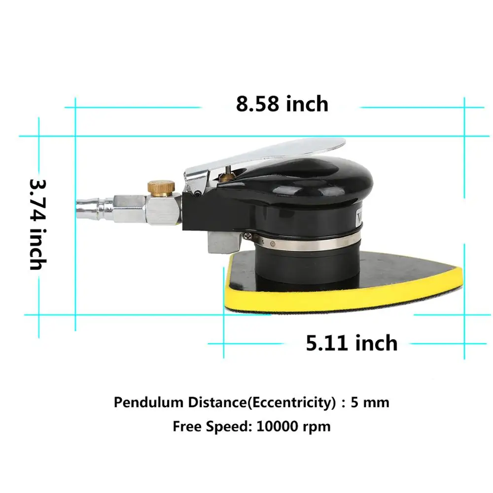 Pneumatic Random Orbit Palm Sander Triangle Sander Pneumatic Sanding Machine Wood Air Polishing Grinding Tools Pneumatic Tools