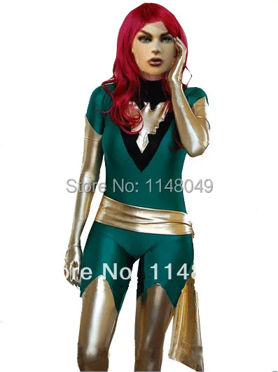 Green Jean Grey Phoenix Spandex Superhero Costume halloween costumes for women