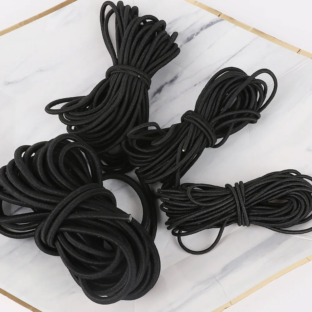 2M Black Strong Elastic Rope Cord Bungee Shock Cord Stretch String for DIY Outdoor Project Tents Kayak Boat Bag Luggage