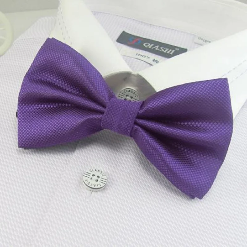 

men's solid color bowties purple neck tie knots bow ties necktie butterflies