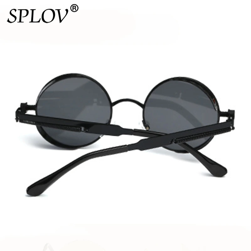 SPLOV Retro Round Steam Punk Sunglasses Men Women Brand Designer Small Circle Sun Glasses Vintage Metal Frame Driving Eyewear