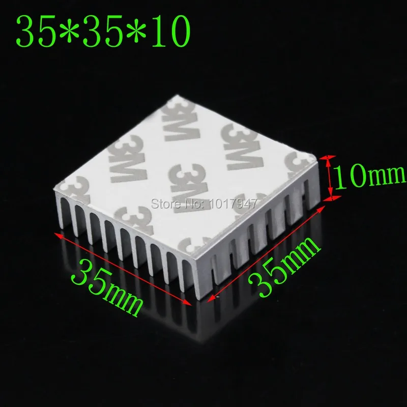 200 Pieces LOT 35x35x10mm Aluminum Heatsink Heat Sink For IC Chip