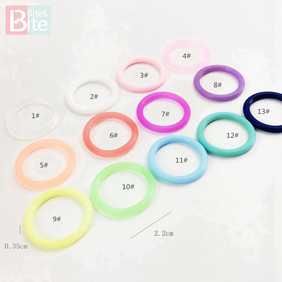 Bite Bites 10pcs Soother Clip Rubber Circle 22mm Silicone Ring Baby Attachment Baby Teether General Silicone Teether