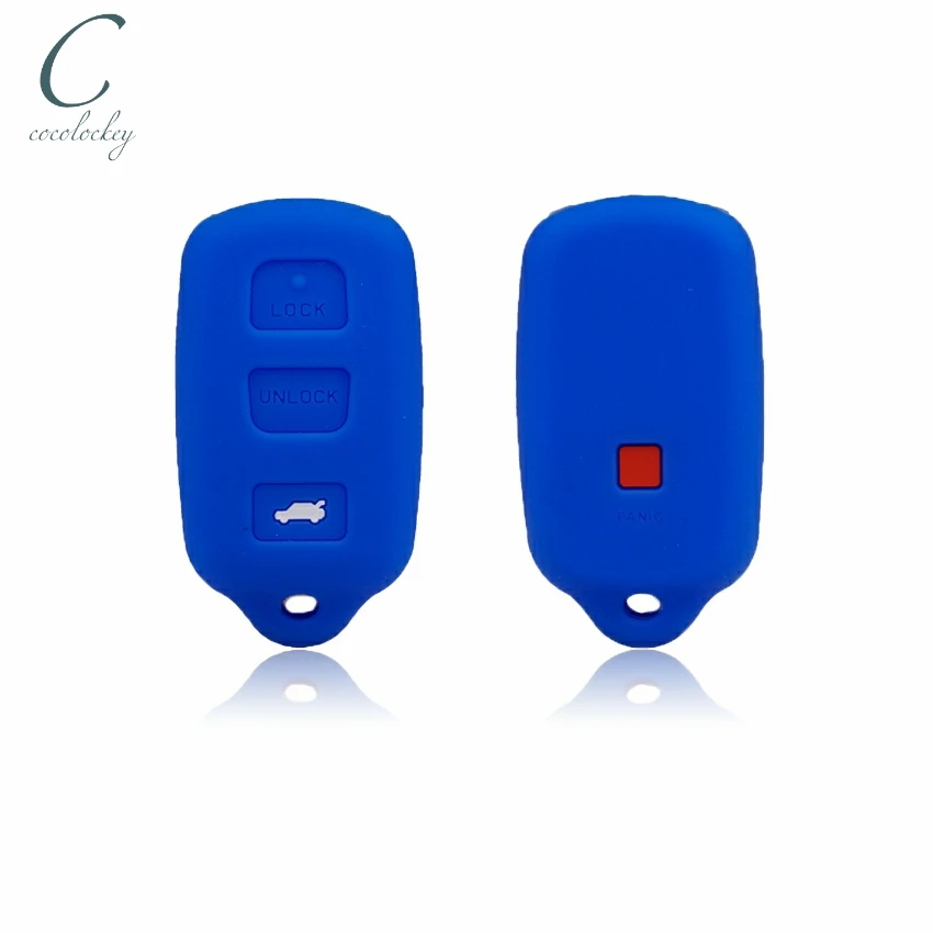 Cocolockey Silicone Key Cover Case Fob for toyota corolla camry matrix For pontiac vibe 3Button Remote Key Case for Car