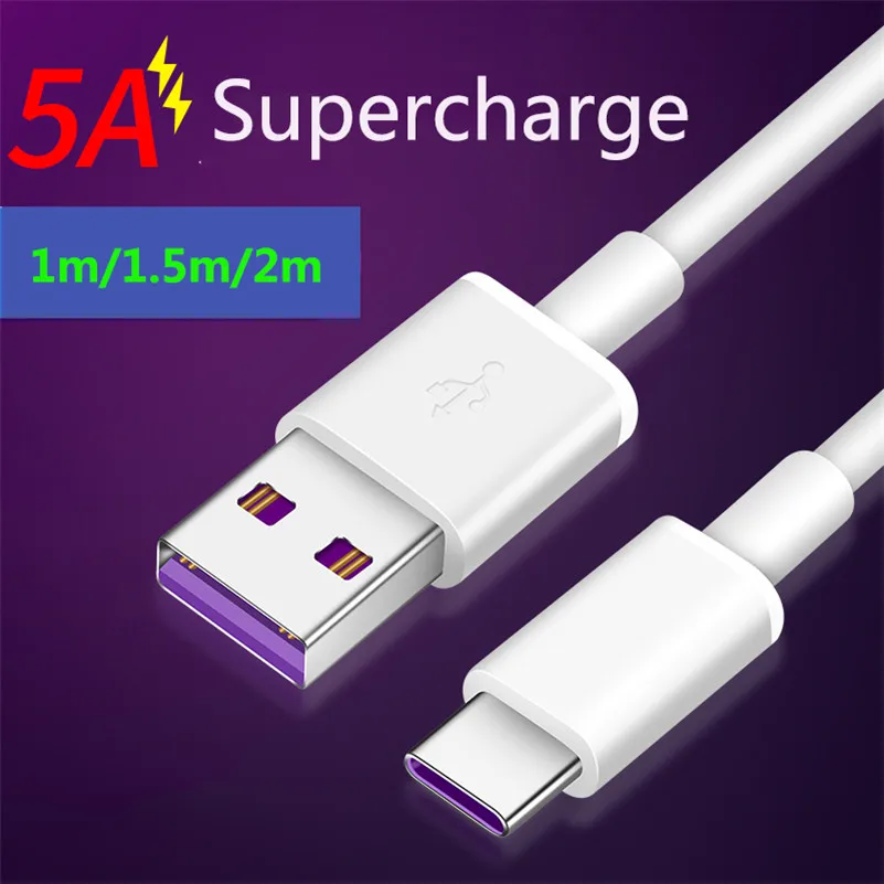 Original huawei supercharge Cable 5A Type c for huawei P20 lite mate 20/10/9 pro x P9 P10 Plus Nova 4 3 honor 9 10 magic 2