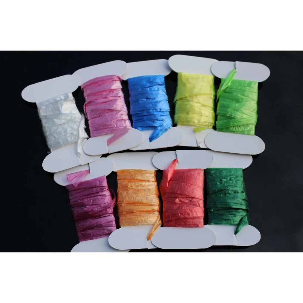 Tigofly 9 Colors Straw Raffia for Tying Wing Cases Shell Backs Nymphs Scud Fly Fishing Tying Materials