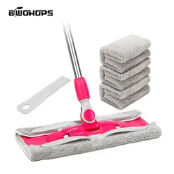 New Free Hand Washing Flat Mop Household Wooden Floor Mop Tile Floor Lazy Dry And Wet Dual Use Replacement Cloth