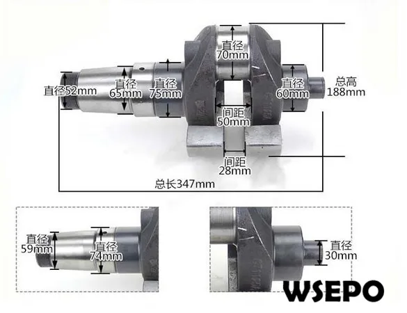 

OEM Quality! Crankshaft for CT1125 4 Stroke Single Cylinder Small Water Cooled Diesel Engine