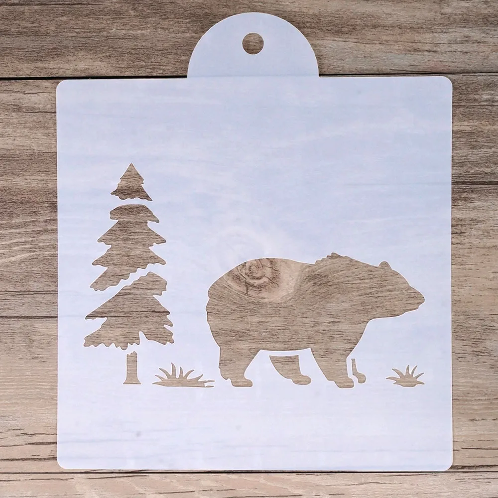 15 cm DIY Craft Layering Bear Stencil For Wall Painting Scrapbooking Stamping  Album Decorative Embossing Paper Cards