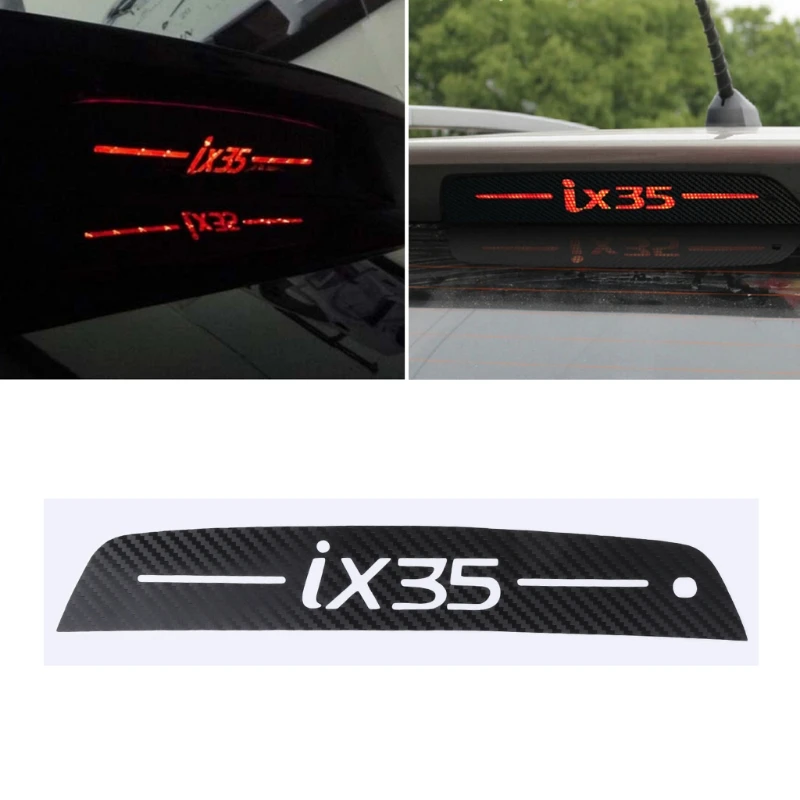 Rear Spoiler Trunk Bumper Brake Light Sticker Carbon Fiber For Hyundai Tucson ix35 H8WE