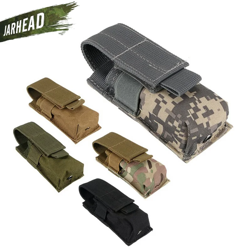 Outdoor Tactical Flashlight Mini Bag Army Fans MOLLE Equipment Accessory Kit Single Magazine Mag Pouch For Vest Rucksacks