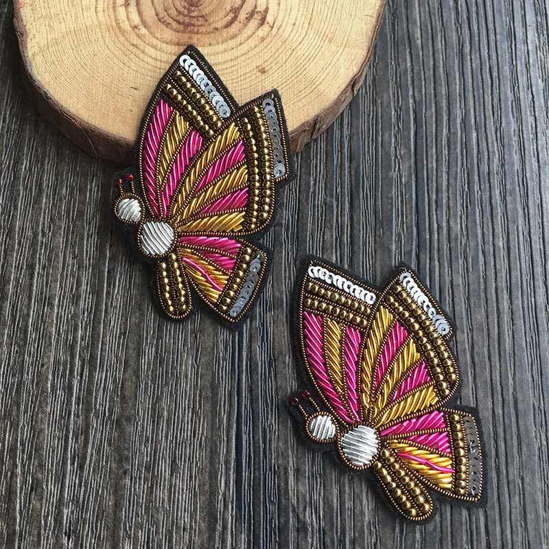 The new 2018 Indian silk brooch buiter butterfly shape hand embroidery wire