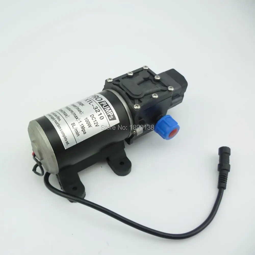 

8L/Min 100w 100psi small electric diaphragm water pump High Pressure automatic pressure switch dc 12v car wash pump self priming