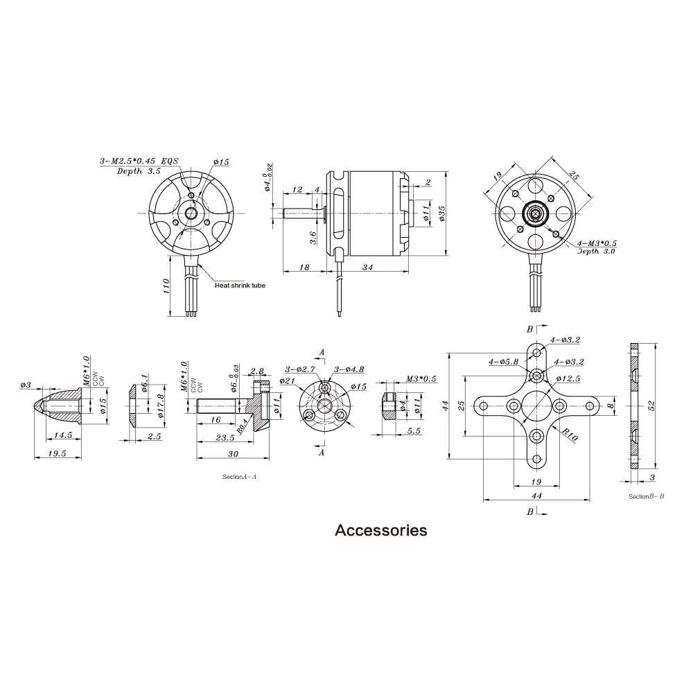 2PCS 900KV SunnySky X2814 2814 3-5S Brushless Motor for Fixed-wing Drone RC Motor Believer UAV 1960mm RC Airplane Helicopter