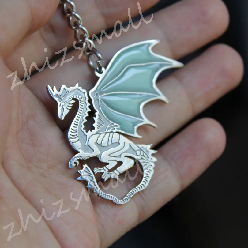 Stainless Steel Gift Dragon Keychain Glowing Key Chain Fashion Jewelry Pendant Glow in the Dark Flying Dragon Car Pendant