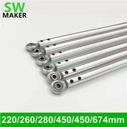 6pcs/lot 3D Printer Aluminum Alloy Diagonal Push Rod Arm Rod End Bearing for Rostock Delta Kossel Mini