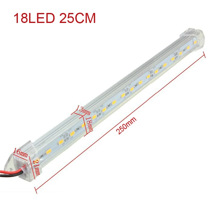 

100PCS 25cm 21cm SMD5730 LED Bar strip Light DC12V DC24V Hard Led Strip kitchen + Aluminum profile Kit 15 Leds 18 Leds for bus