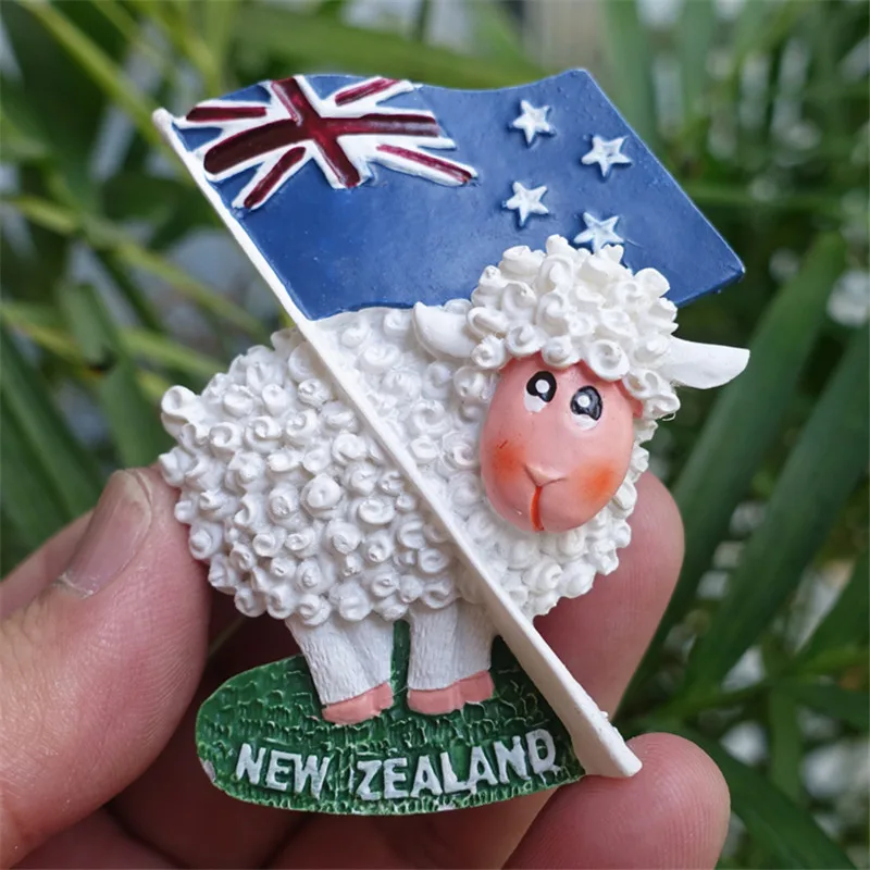 New Zealand Fridge Magnet Flag / Animal Sheep Tourist Souvenirs