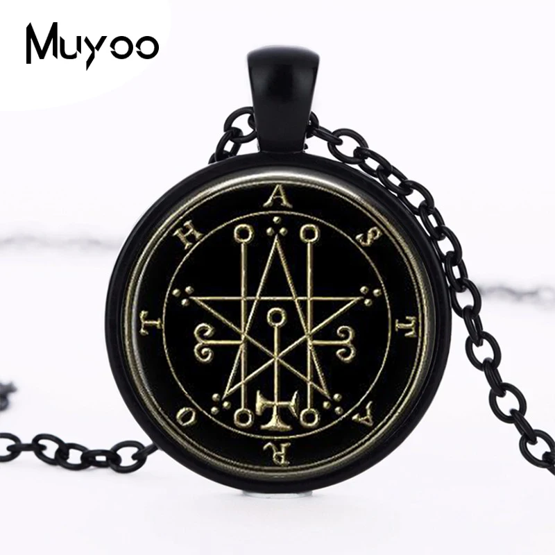 Seal Of Astaroth Sigil Logo Pendant Necklace Art Vintage Round Chain Choker Statement Necklace Women Jewelry Gift HZ1