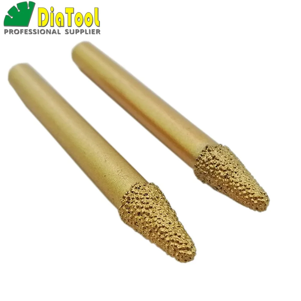 DIATOOL 2Pcsประเภท 6-3/12 มม.แกะสลักเพชรสำหรับหิน,สูญญากาศBrazedเพชรเครื่องมือแกะสลักเพชรBurrs