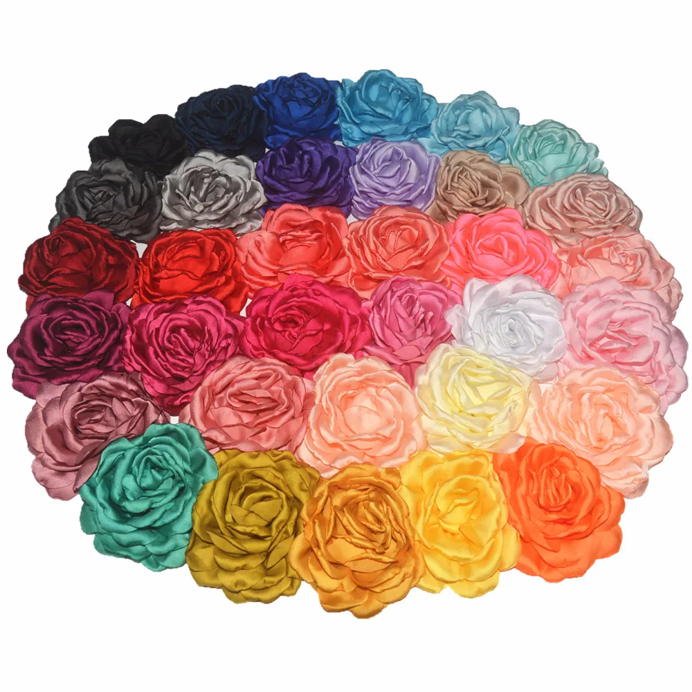 20 pcs/lot , Burned satin flower, 3.7 inches Satin Flower Craft Scrapbooking Accessories Embellishment Decoration