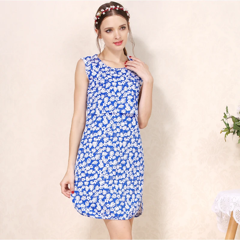 Emotion Moms Summer Flower Dress for Pregnancy Woman Cotton Sleeveless Maternity Dress Clothing Breastfeeding Dress