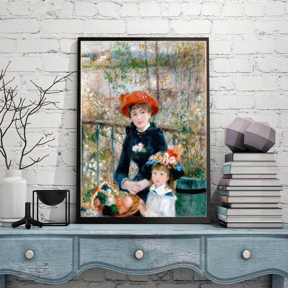 Custom Two Sisters Auguste Renoir Famous Large Wall Art Home Decor for Bedroom Office Wall Decor Poster Print Drop Shipping