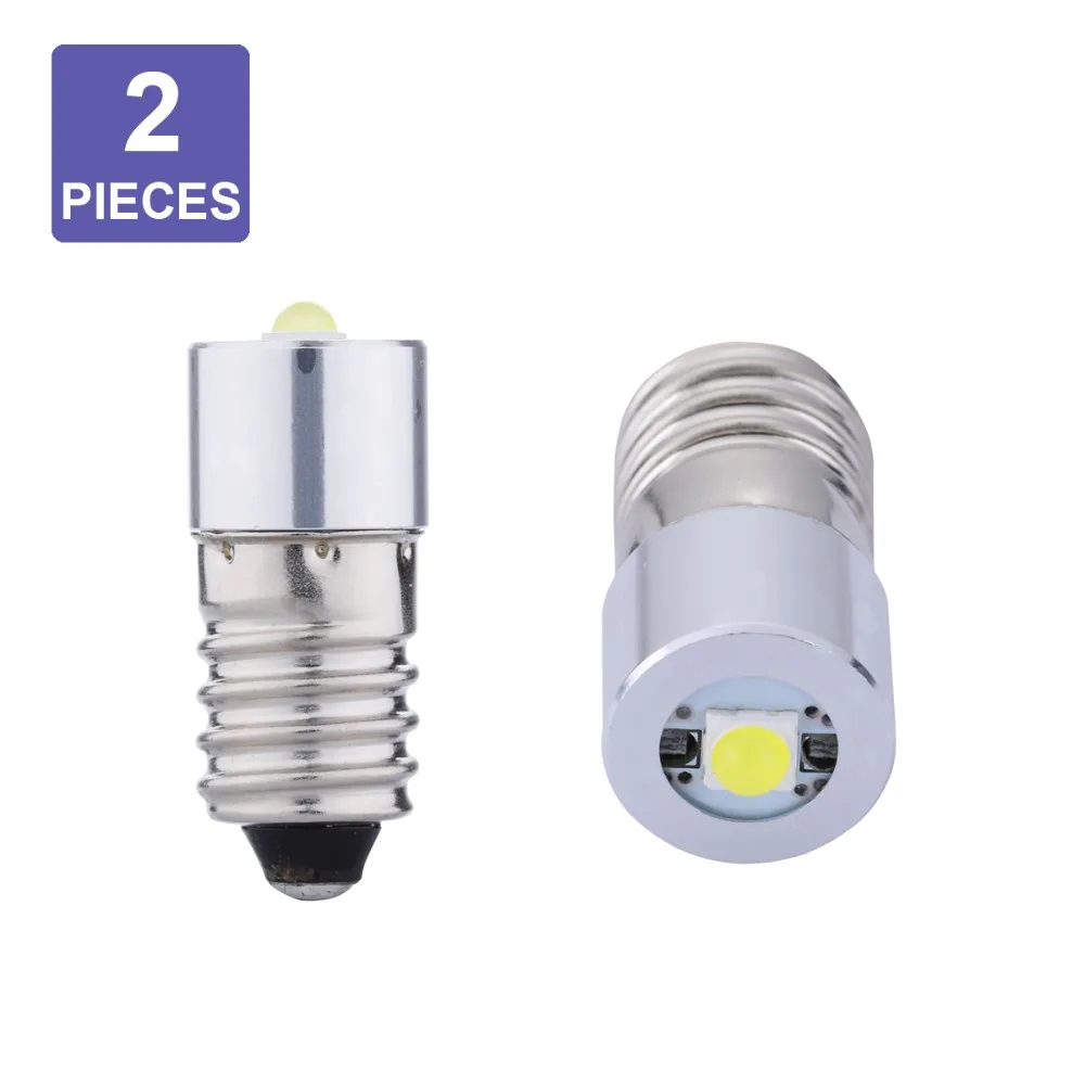 

1W E10 LED Upgrade Bulb For Flashlight Torch Light Replace Work Bulb Light Cool White 3V 3.7V 4.5V 6V C+D Cell AA Cell