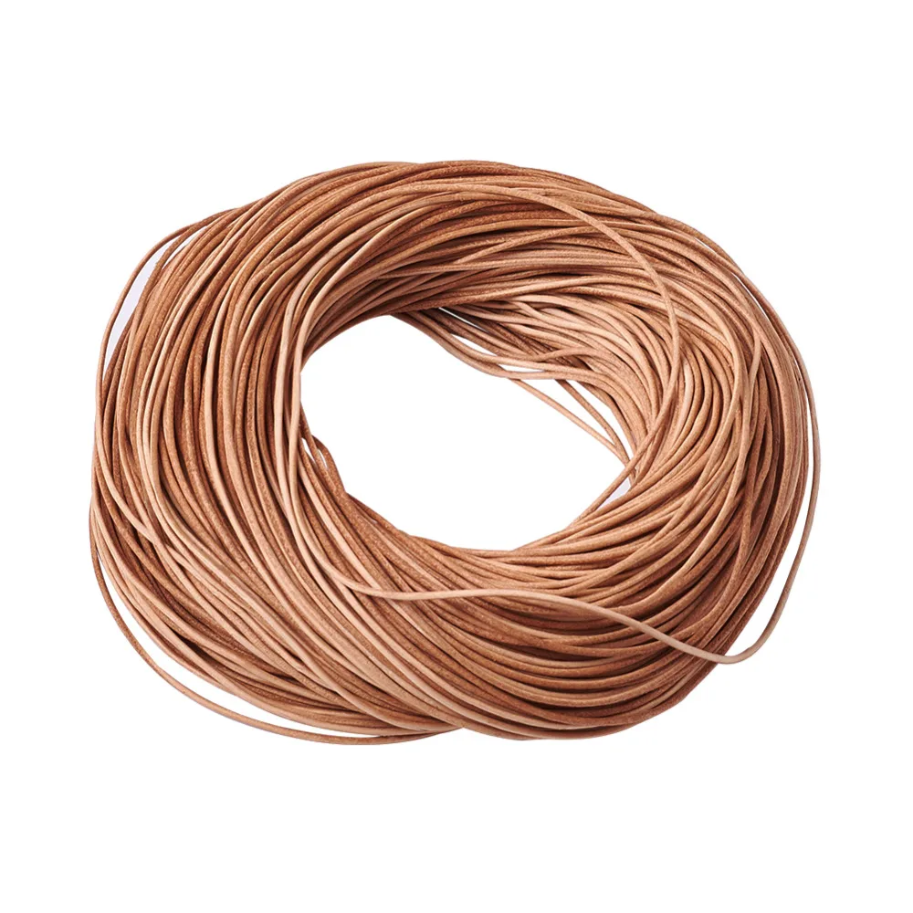 Pandahall 100m/Bundle 1mm 1.5mm 2mm Peru Cowhide Leather Cord Braided String for Jewelry Making Stringing Materials Wholesales