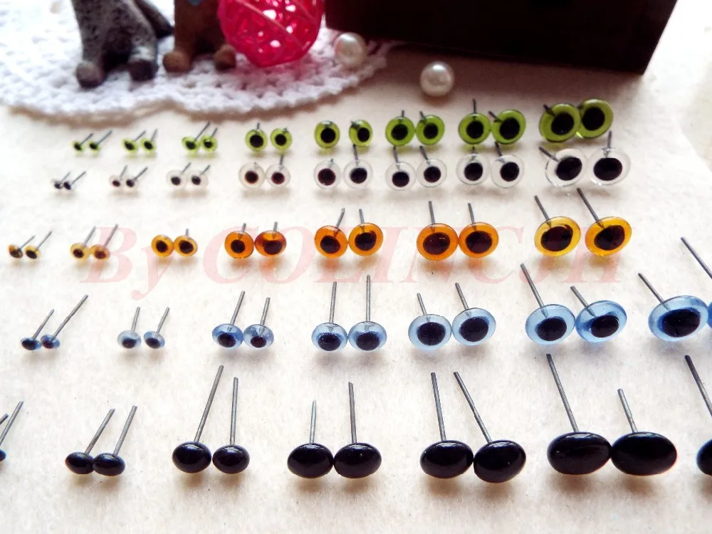 

Hot Sale! 20pcs/lot Mix-Color Glass Eyes 3mm-12mm 5 colors