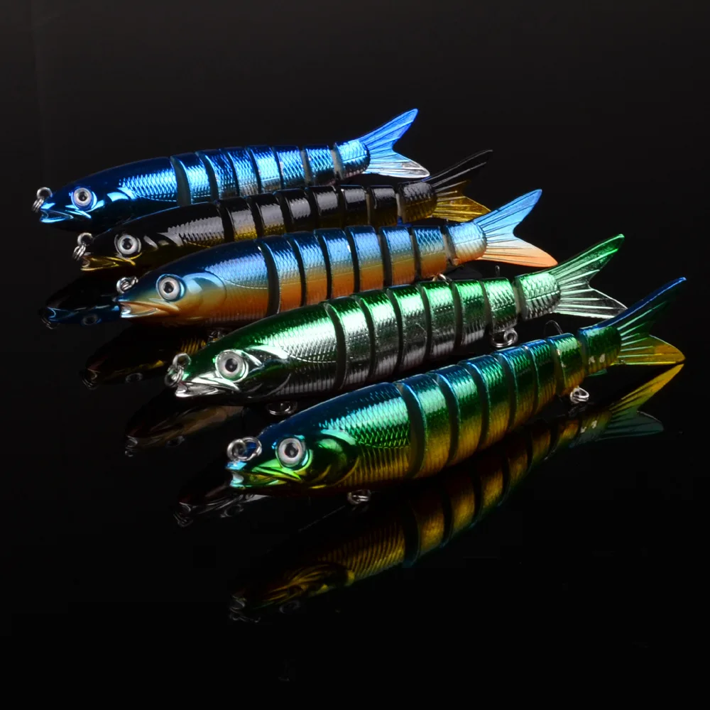 1pc 6 Sections 4 type Fishing Lure 19g/13.5cm Swim bait Fishing bait 6# Hook Fishing Tackle peche free shipping