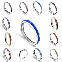 QianBei-Rose Stainless Steel Ring for Women, CZ Stones, Elegant Wedding Band, Female Alliance Jewelry, Party Gift