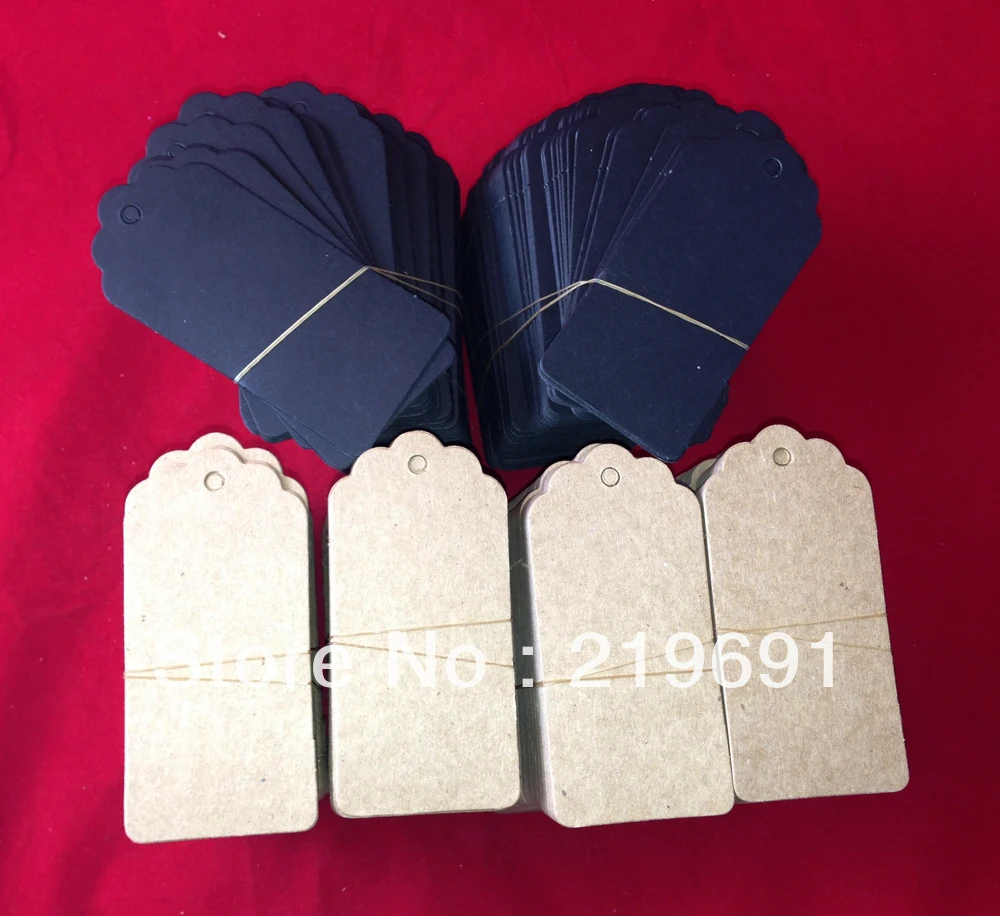 

wholesale Black paper price tag size 4.5x9.5 1000p garement label tag( cusotmize logo $90free shipping1000pcs)