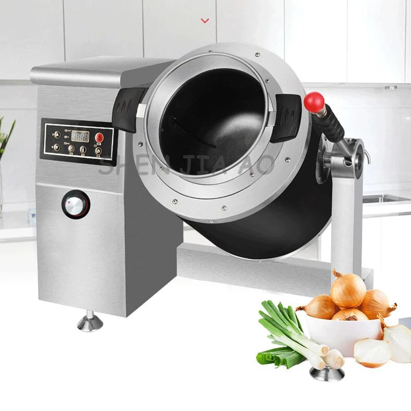 Large commercial Food Cooking machine Electromagnetic roller wok Automatic meat vegetable cooker 3600w Non Stick 220v