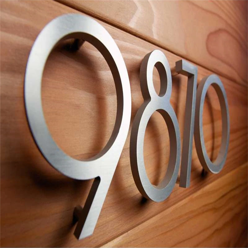 Factoy Outlet Outdoor brushed stainless steel letters and house numbers for 10cm high