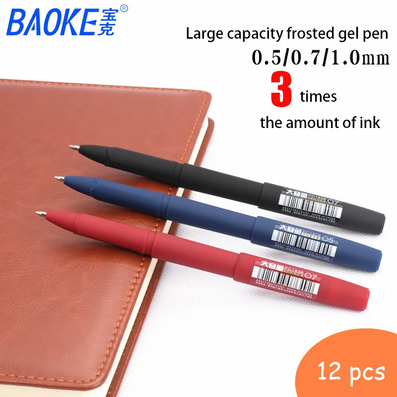 2 stücke BAOKE Gel Stift 0,5/0,7/1,0mm Rot/Schwarz/Blau Unterschrift Große Kapazität Prüfung büro Nachfüllbare Neutral Stifte Liefert