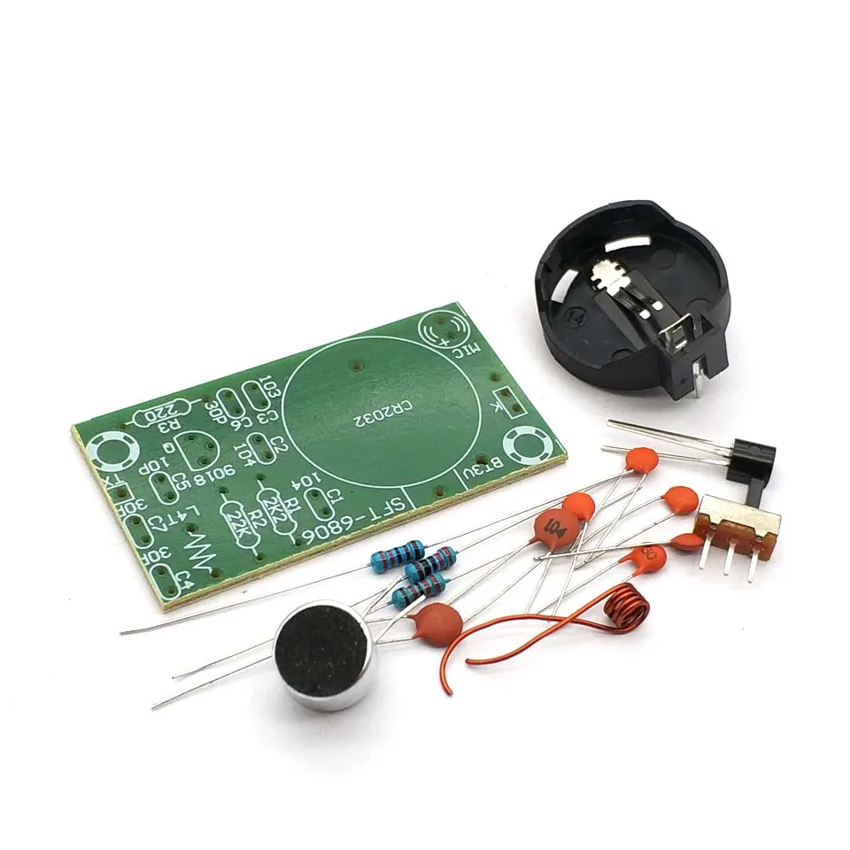 ميكروفون لاسلكي FM بسيط ، جهاز إرسال FM ، أجزاء لوحة التدريب الإلكتروني ، راديو ، مجموعة diy ، جهاز إرسال FM