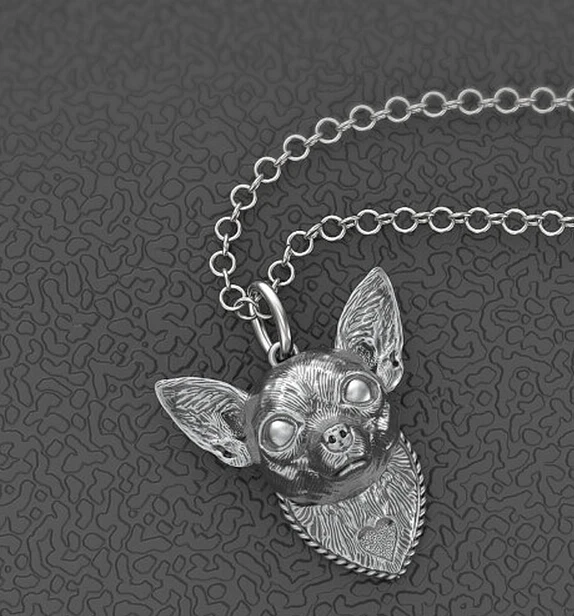 Summer fashion mini Chihuahua  necklace metal cartoon dog pendant jewelry golden colors plated 12 pcs/lot