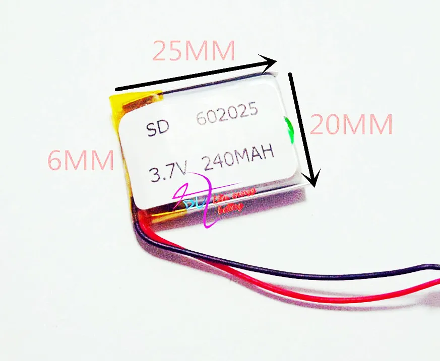 best battery brand BW 602025 062025 572025 NLE 240mah 3.7V lithium polymer battery MP4 MP5