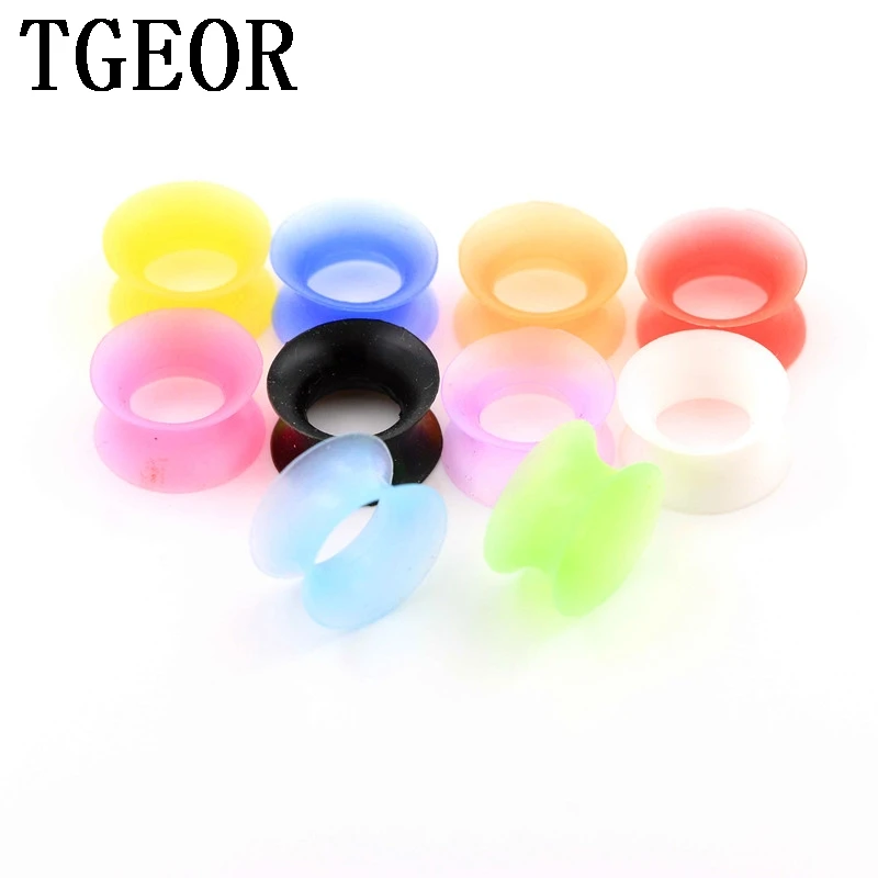 Hot Selling new arrive Fashion Charm gauges 130pcs mixed 13 sizes double flare silicone ear tunnels free shipping