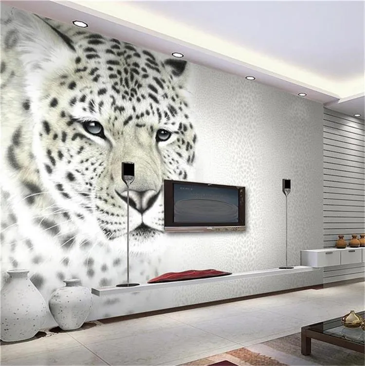 

Simple modern wallpaper TV background wall living room video wall bedroom personality mural leopard leopard arbitrary size
