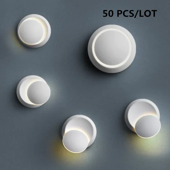 50PCS 360 degree rotation Wall light Indoor Lighting Wall Lamp Modern Home bedside light Decoration Sconce Acrylic Lamp 5W