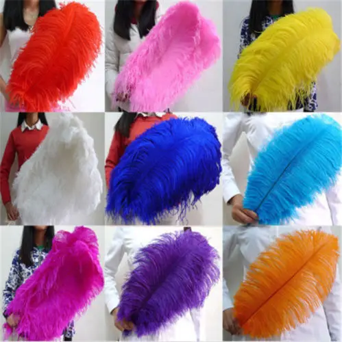 

Wholesale beautiful ostrich feathers 100 pcs length 16-18inches / 40-45cm variety of colors optional DIY celebration decoratio