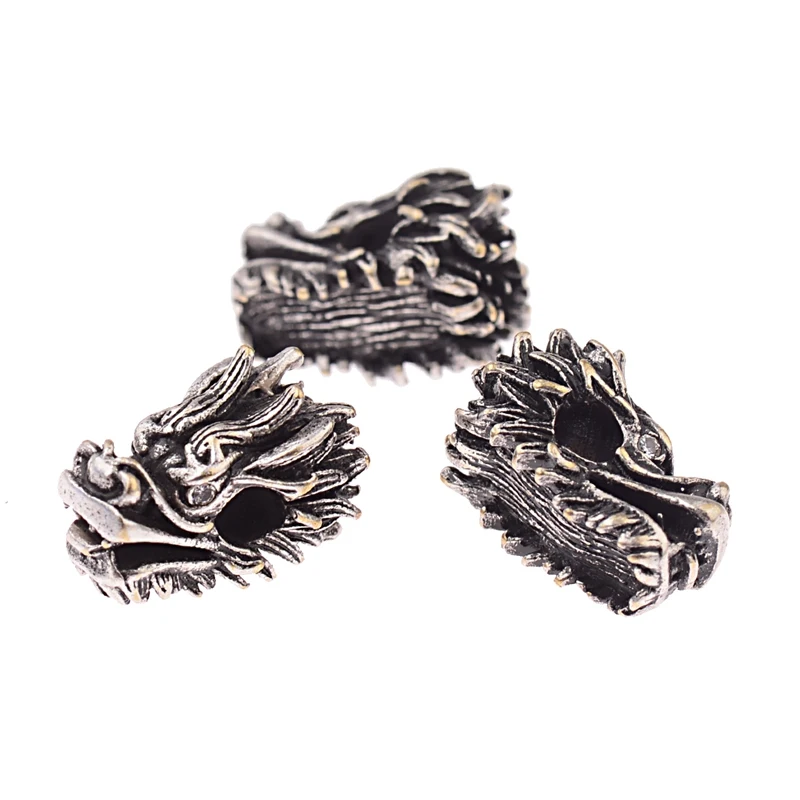 Amader Antique Dragon Head Shape Beads Vintage Spacers Charms DIY For Jewelry Making Bracelet White Zircon Accessories BD512