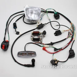 Full WIRING HARNESS CDI Coil Regulator Magneto Lights 50cc 110cc 125cc QUAD ATV BIKE NEW