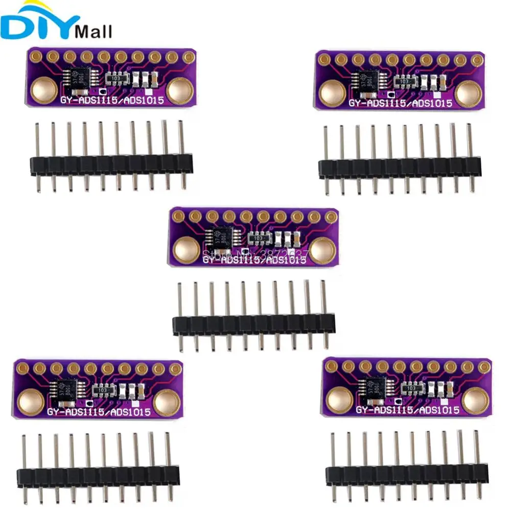 5pcs/lot GY ADS1115 16 Bit I2C 4 Channel ADC Module with Programmable Gain Amplifier for Arduino Raspberry Pi