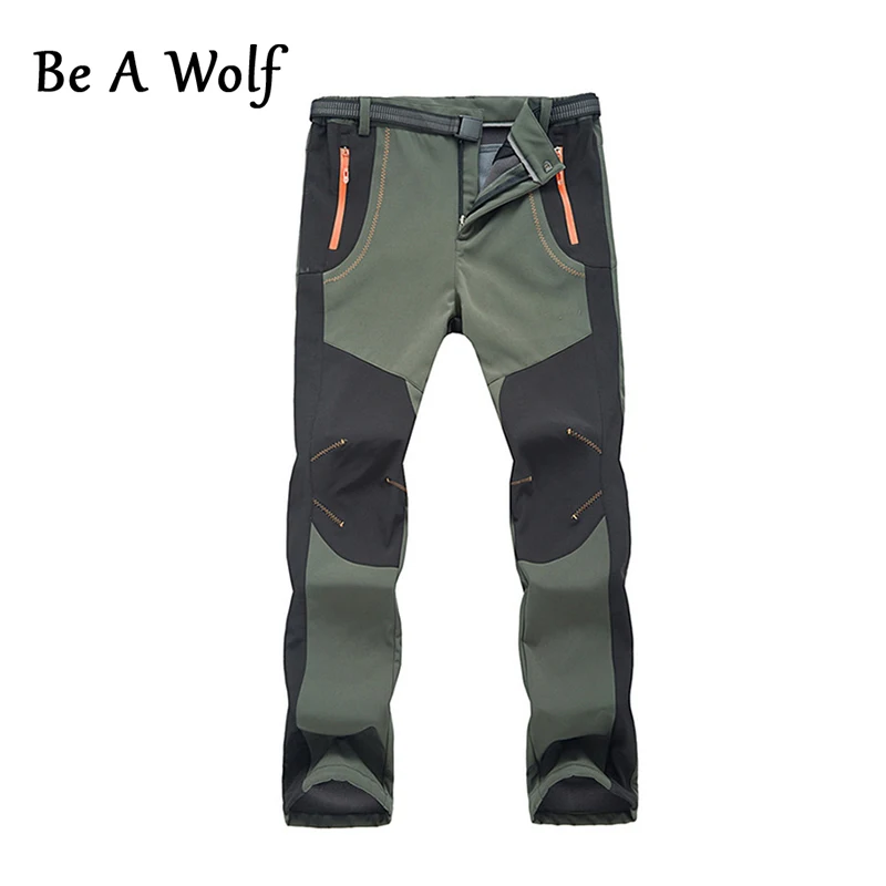 

Be A Wolf Men Hiking Pants Outdoor Softshell Trousers Waterproof Windproof Fishing Cycling Sports for Camping Ski Climbing B158