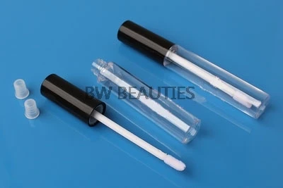 

500pcs/lot 10ML Empty Cosmetic Liquid Lipstick Bottle, Plastic Clear Lip Gloss Tube with Silver Black Cap, Makeup Bottles