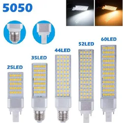 Lâmpadas led tipo milho smd 5050, lâmpada led de 5w 7w 9w 11w 13w e27 g24 com formato de 180 °